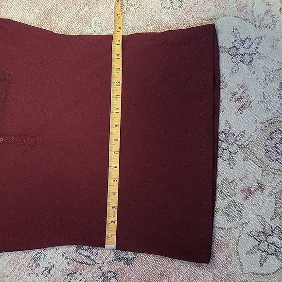 Harley Davidson Maroon Beaded Logo Hooded Stretchy Long Sleeve Button Top Size S - Picture 10 of 11